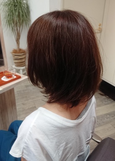 お手入れ簡単★クセを活かしたボブさん 施術後